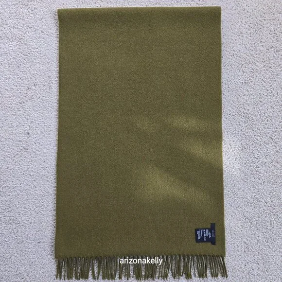 COS Wool Scarf Green Fringe Oblong - Picture 9 of 12